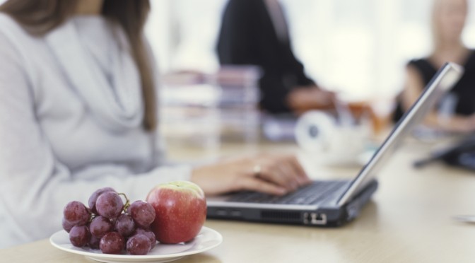 Woman developing website content