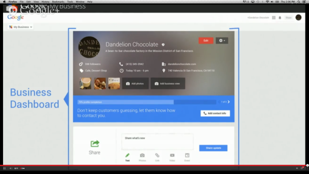 Google My Business Dashboard